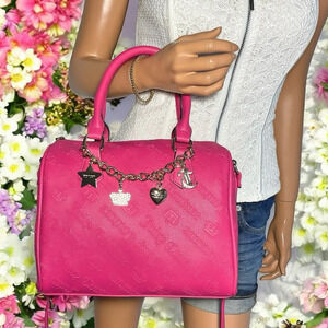 Juicy Couture Pink Flash Gothic Logo Not Your Babe Satchel Bag Purse New